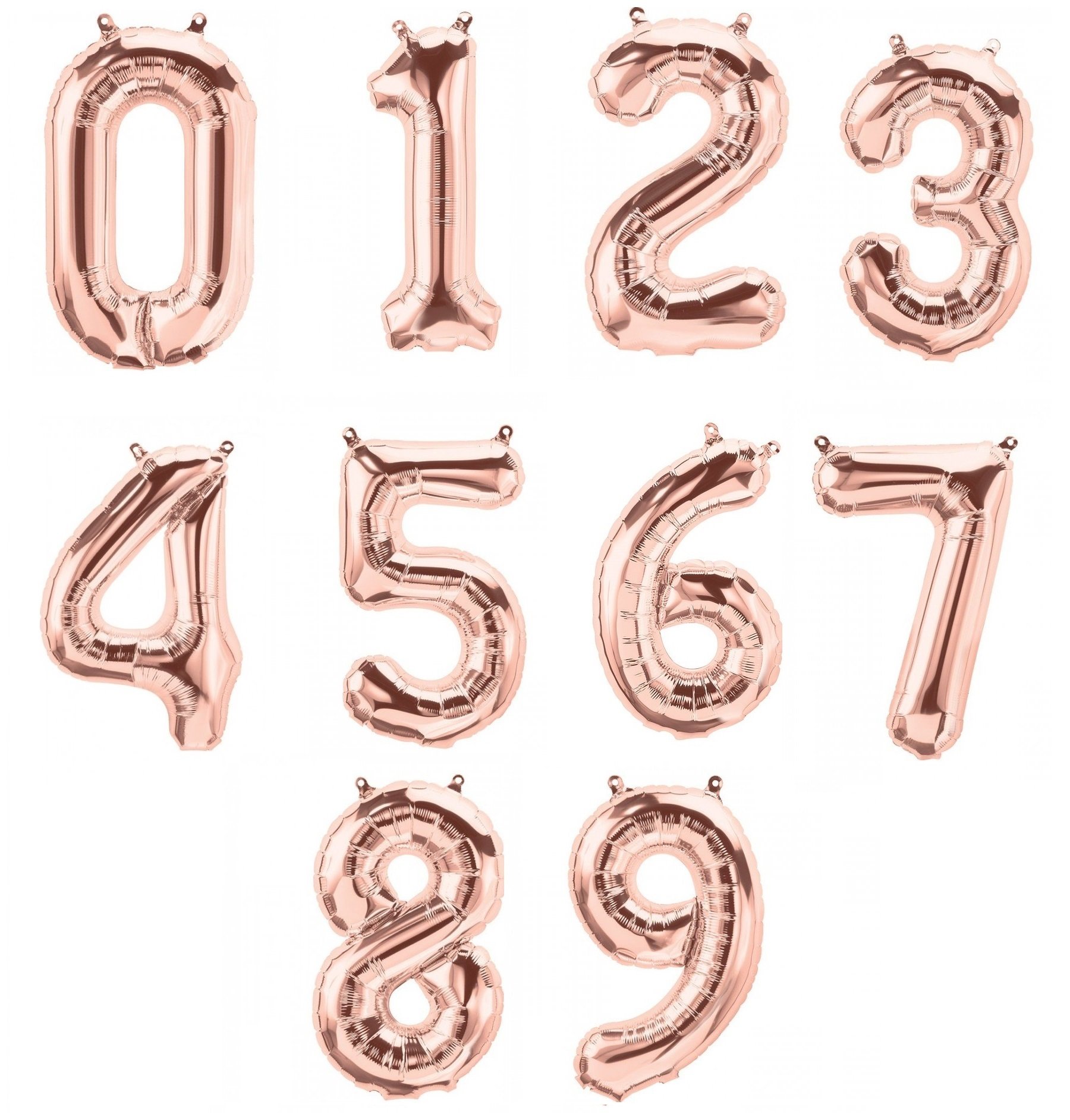 rose gold foil number balloons