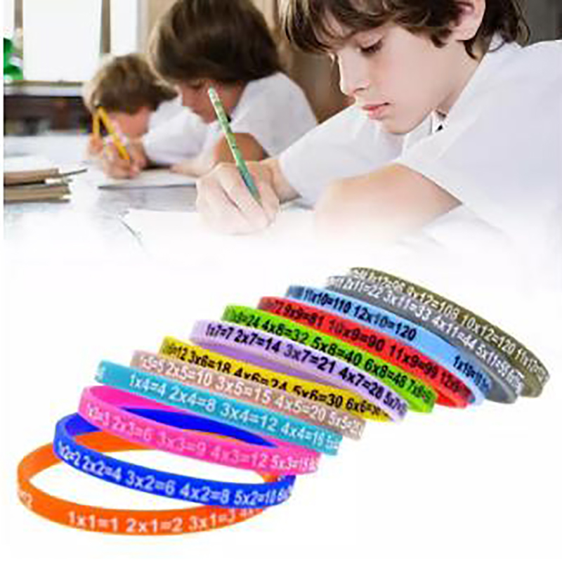 12Pcs/Set Multiplication Tables Silicone Bracelet Learn Math Education For Kids