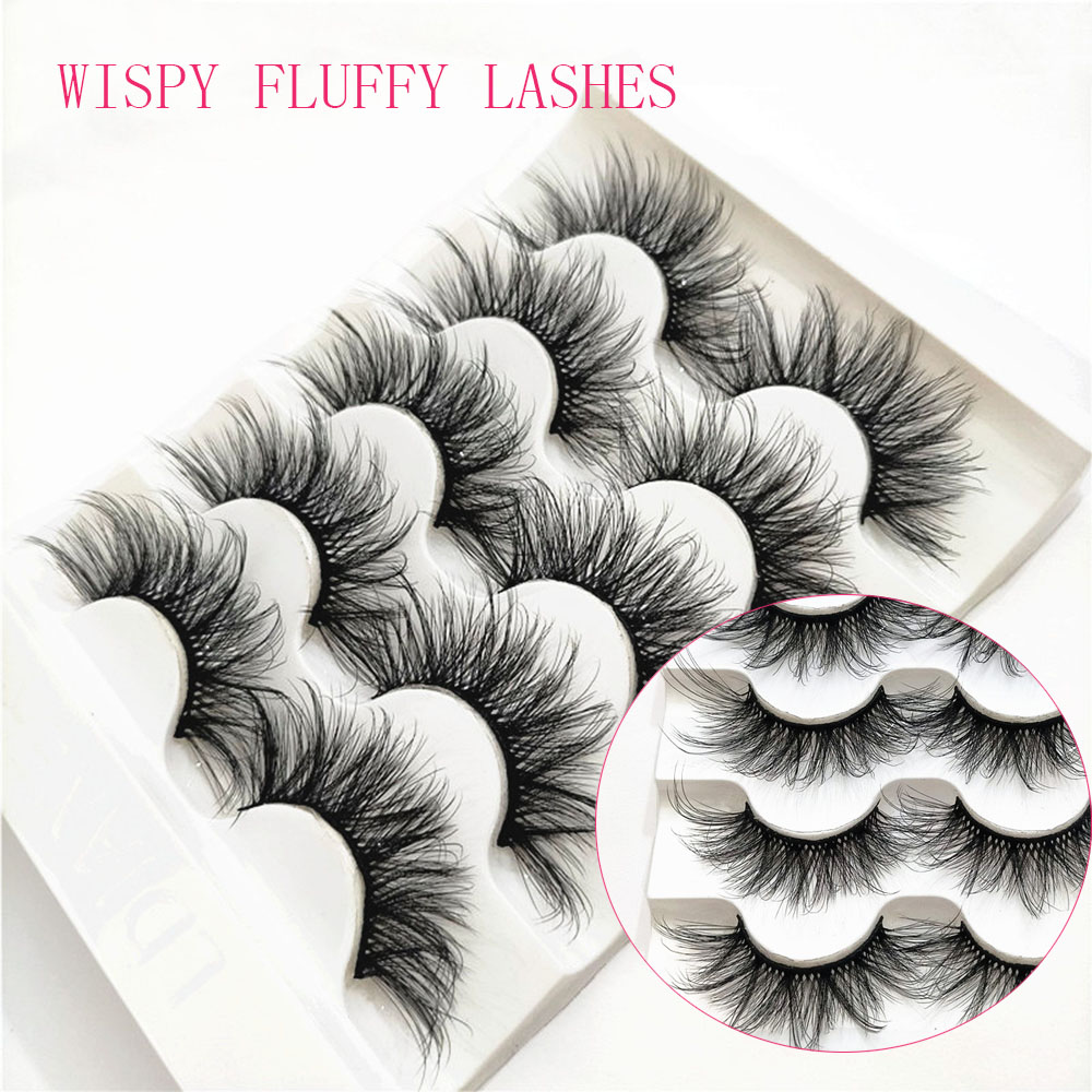 CYCLING TO WORKLS SKONHED 5 Pairs Reusable Mixed Styles Cruelty-free ThickLong Wispies 3D Faux Mink Eyelashes Eye Lashes Eyelashes Extension 3D Faux Mink False Eyelashes