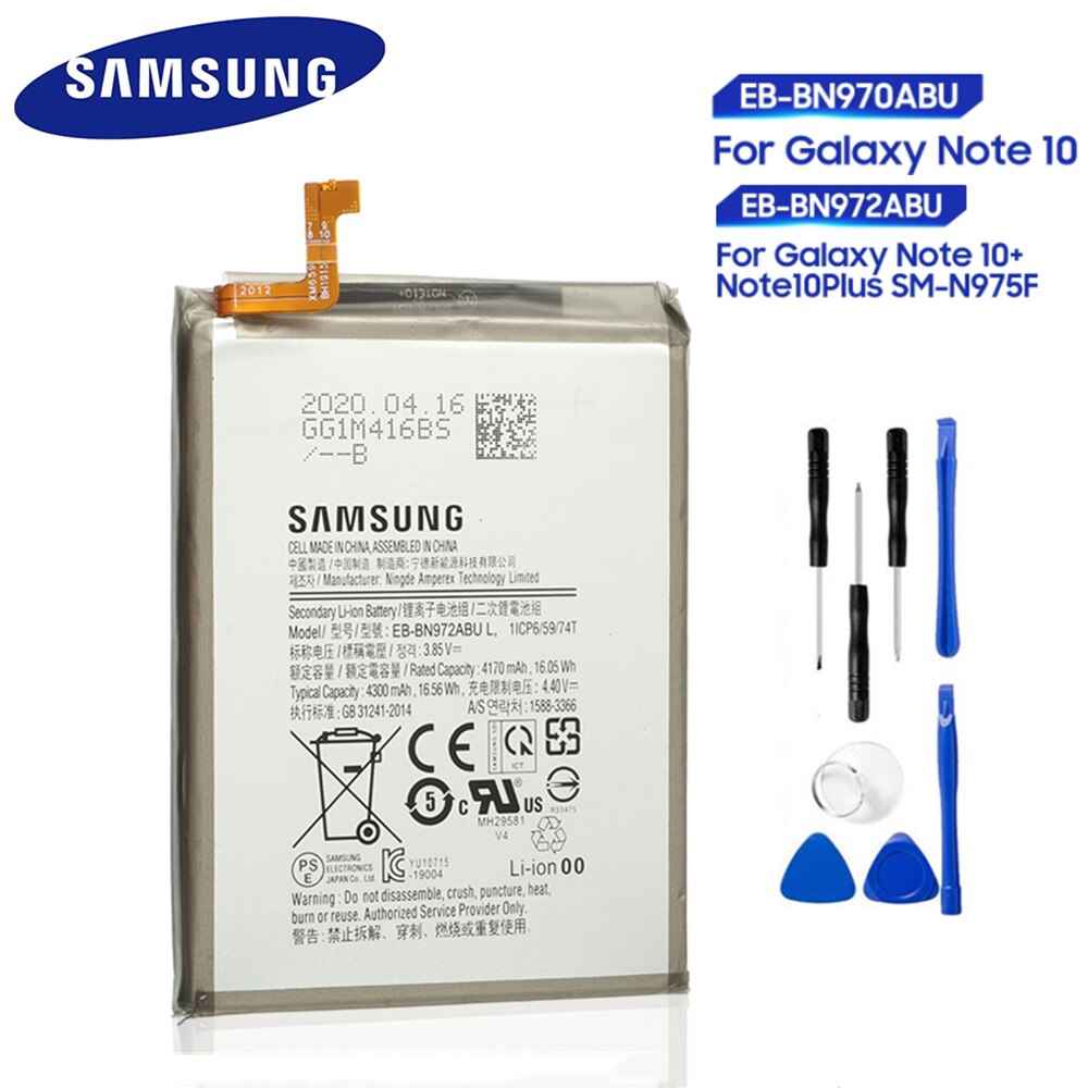 Eb-bn970abu for galaxy note 10 note x note10 eb-bn972abu battery for samsung galaxy note 10+ note10plus note 10 note10+ plus 5g