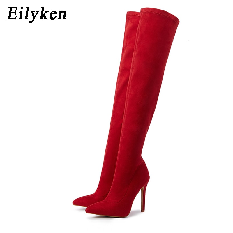 Cheap red thigh high on sale boots