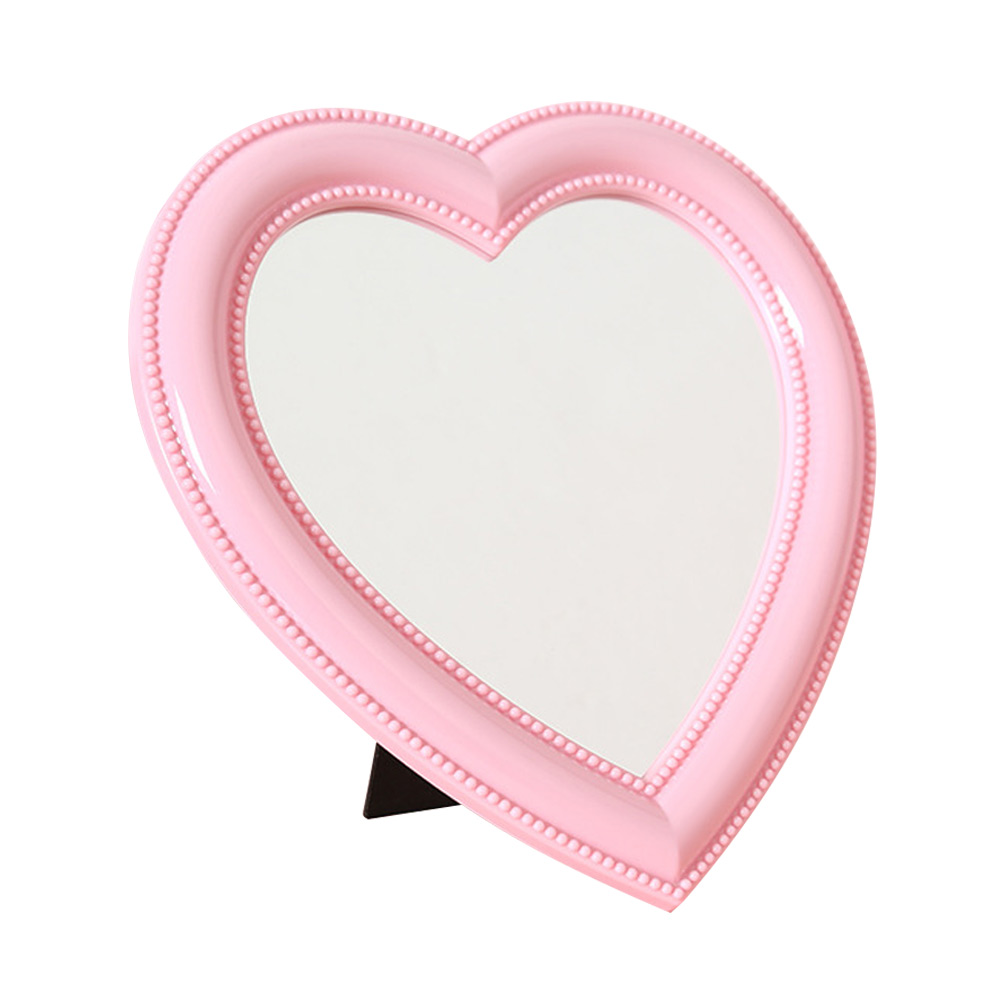 XYUR9C4FW ของขวัญเดสก์ท็อปแขวนผนังผู้หญิง/หญิงรูปหัวใจกระจกแต่งหน้ากระจกแต่งหน้ามือถือ