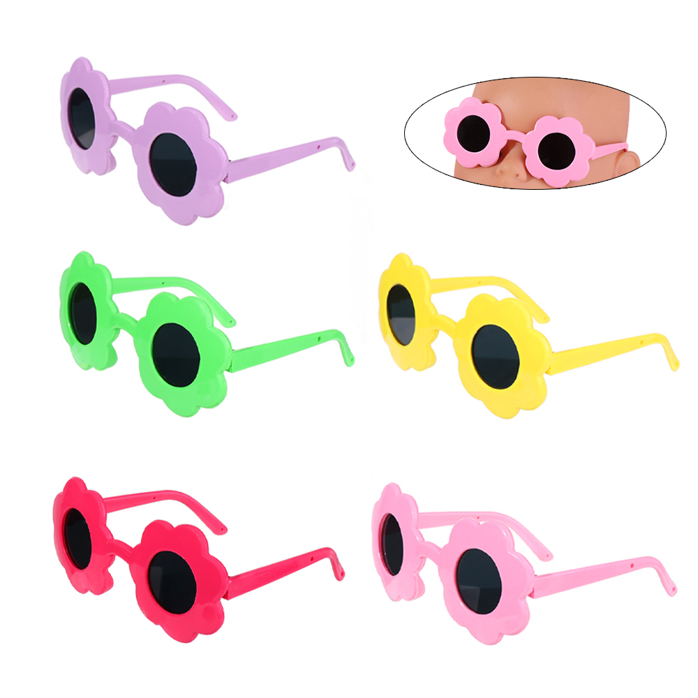 KMPP New Multicolor Cute Dress Up Accessories Doll Eyeglasses Sun Flower Shaped Toys Glasses Sunglasses