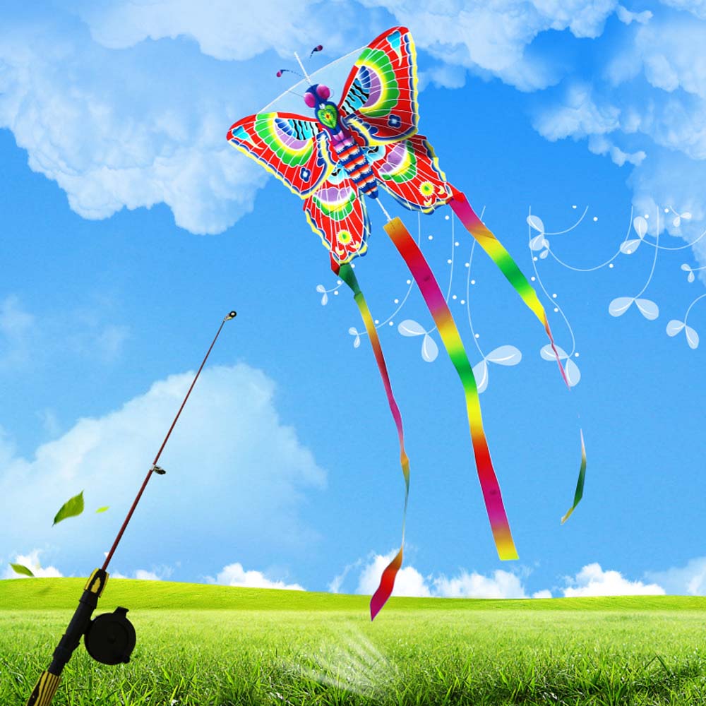 ADSDGDF สนุกบิน Gadget Garden Long Tail Kite ของเล่นแบบโต้ตอบปลาบินง่าย Bee ว่าวนกอินทรีย์กีฬากลางแจ้ง Kids Toys Flying Bird Kite