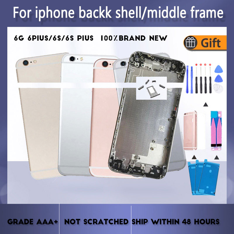 【✴COD✴】 diyi45718 Ốp lưng cho iPhone 6G 6S 6 Cộng Với 6S Cộng Với Vỏ bọc lưng Bìa Chất Lượng Cao Khung cửa sau Giữa Khung Khay Sim phím bên