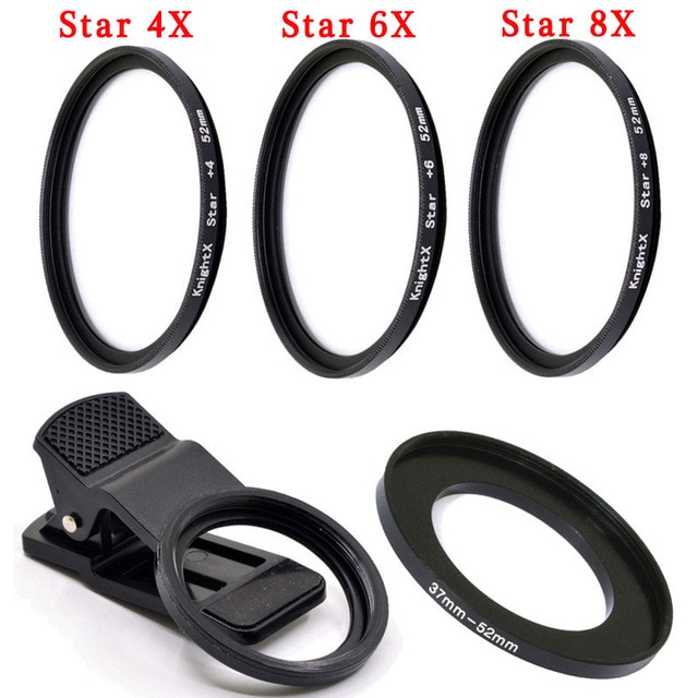 KnightX 52มม.สมาร์ตโฟนอเนกประสงค์ชุดเลนส์กล้องกรอง Polarizer Star เลนส์ไมโครสำหรับโทรศัพท์มือถือ Android ที่มีประสิทธิภาพ SLR