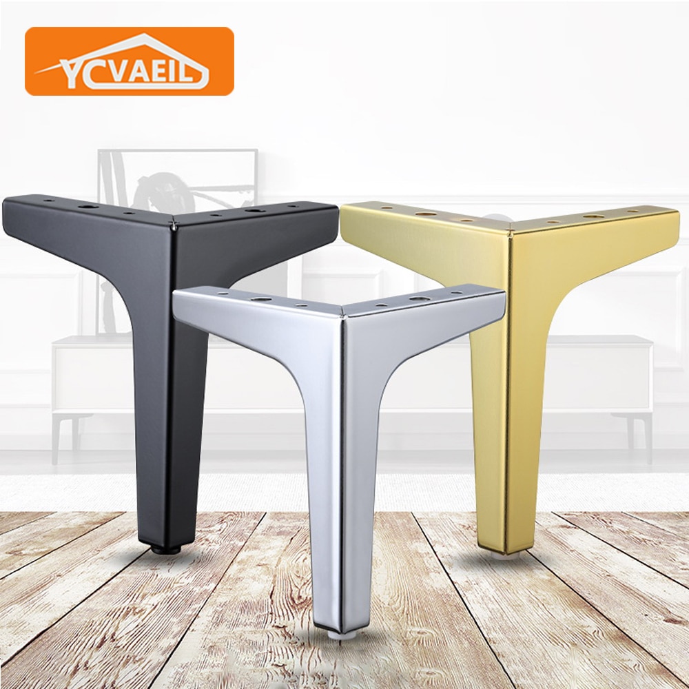 4pcs Black Gold Coffee Table Legs for Metal Furniture Sofa Bed Chair Leg Iron Desk Dresser Bathroom Cabinet Replace Foot 10-17CM