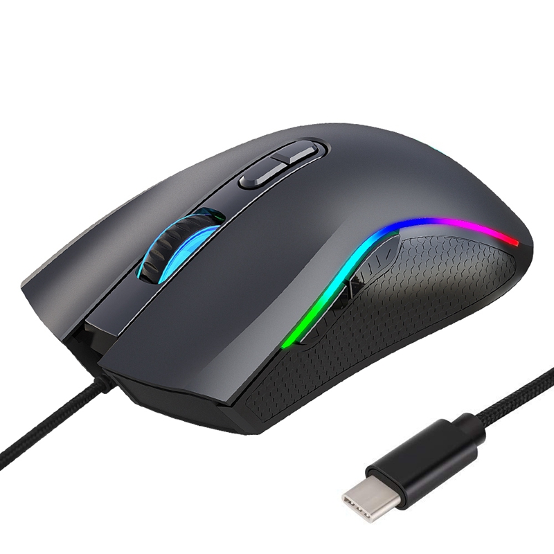 HXSJ A869 RGB 7200DPI 7 Buttons GRB Colors LED Optical USB Wired Mouse