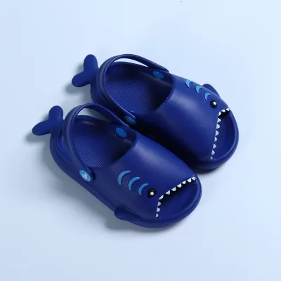 Cute baby cartoon shark sandals kid summer outdoor beach slippers children cute selipar (3)