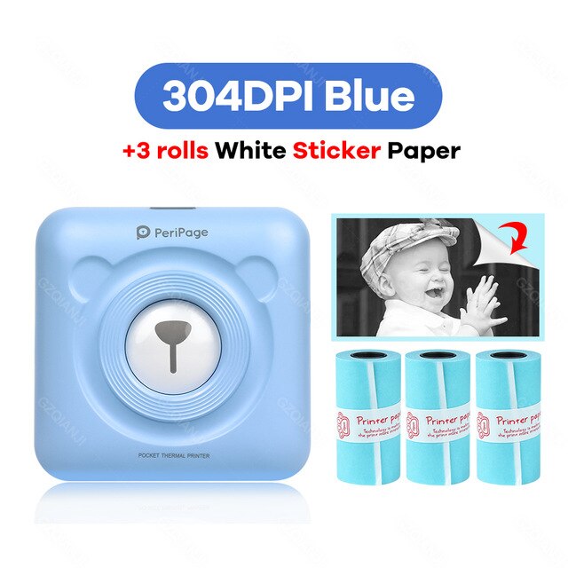 A6 304DPI 2 PeriPage บลูทูธพกพาขนาดเล็กไร้สายกระดาษเครื่องพิมพ์ภาพกระเป๋าการพิมพ์ความร้อนการเชื่อมต่อ USB Impresoras Foto